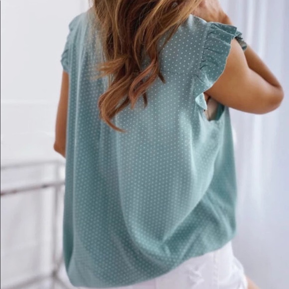 Elegant Ruffles Sleeveless Polka Pot Tie Bow Casual Oversize Pullover Tunic Tops - Picture 6 of 7